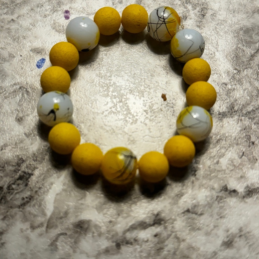 White and yellow bracelet
